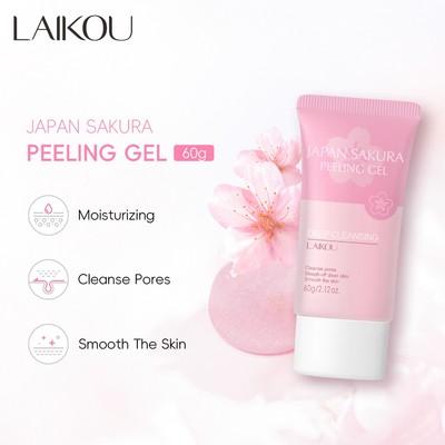 Gel lột LAIKOU hoa anh đào Nhật Bản để tẩy tế bào chết giúp da mịn màng 60g