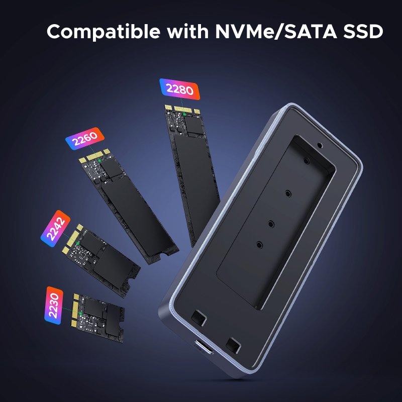 Hộp đựng ổ cứng SSD UGREEN 20Gbps M2 M.2 NVMe SATA SSD Enclosure Adapter USB 3.2 Gen2 | BigBuy360 - bigbuy360.vn