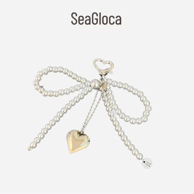 SeaGloca  Móc khóa mặt dây chuyền nơ ngọc trai mới  46