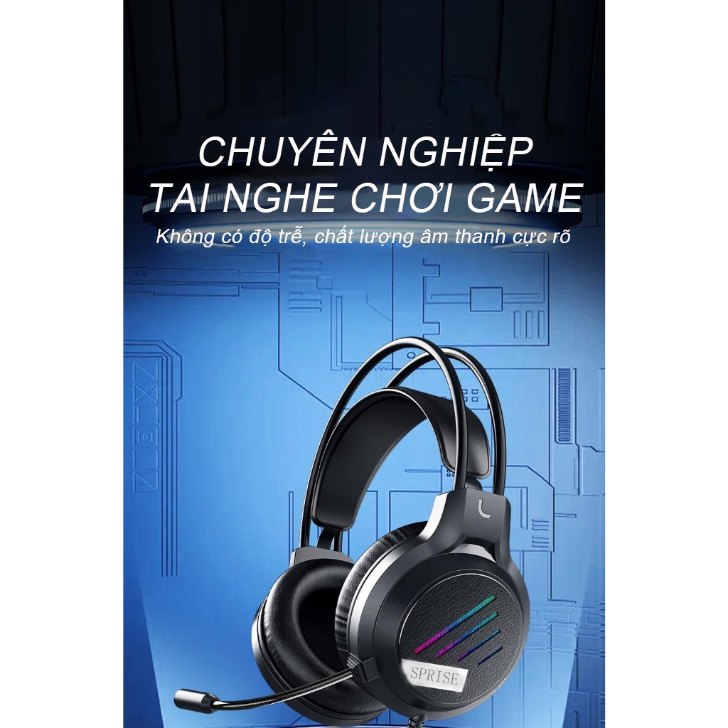 Tai nghe SPRISE M19 có dây chơi game thể thao điện tử âm thanh nổi có Mic / Ánh sáng khử tiếng ồn, Bass vòm cho điện thoại, máy tính xách tay, PC, PS4 / 5, Switch | BigBuy360 - bigbuy360.vn