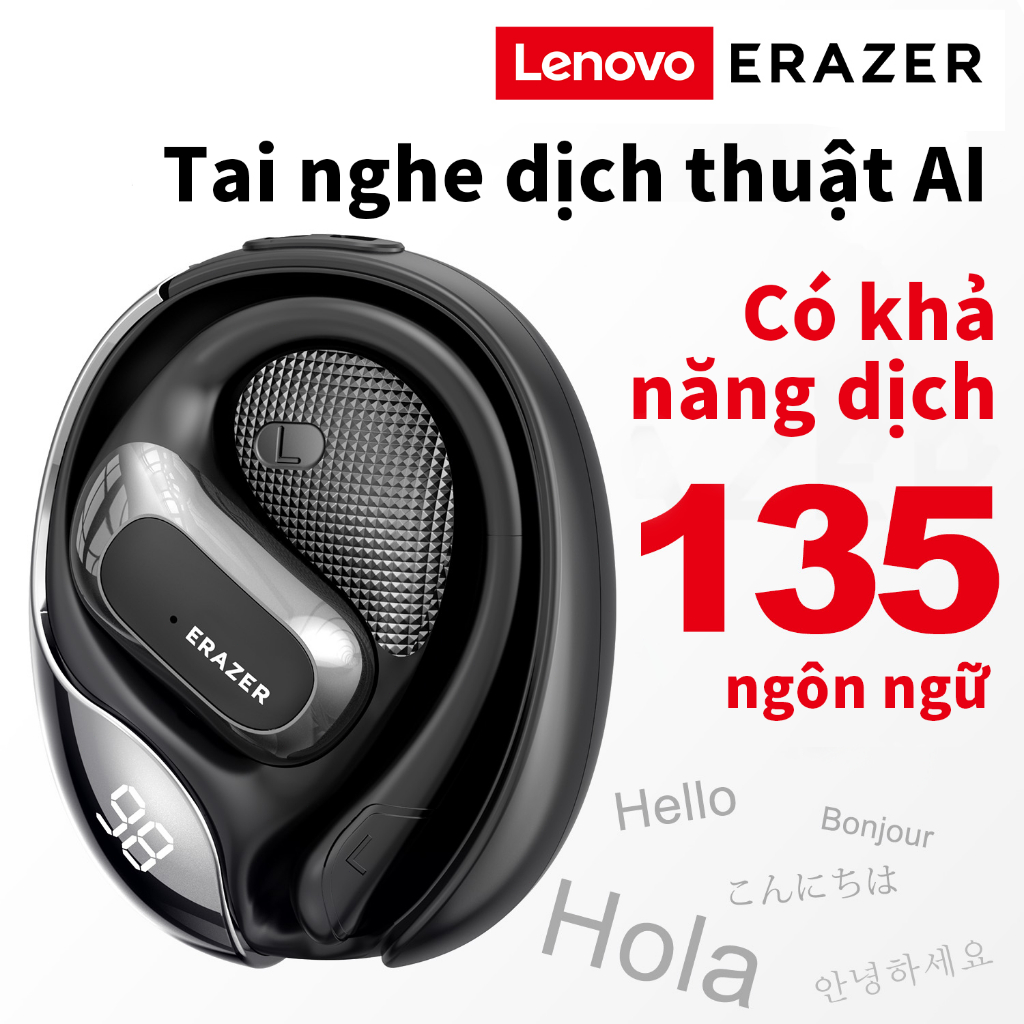 ERAZER X5 Al Thông Minh Thời Gian Thực Dịch Tai Nghe Không Dây Mở Tai Bluetooth 5.4 Có Màn Hình LED Tai Nghe Kinh Doanh Có Mic Chống Thấm Nước IPX5 | BigBuy360 - bigbuy360.vn