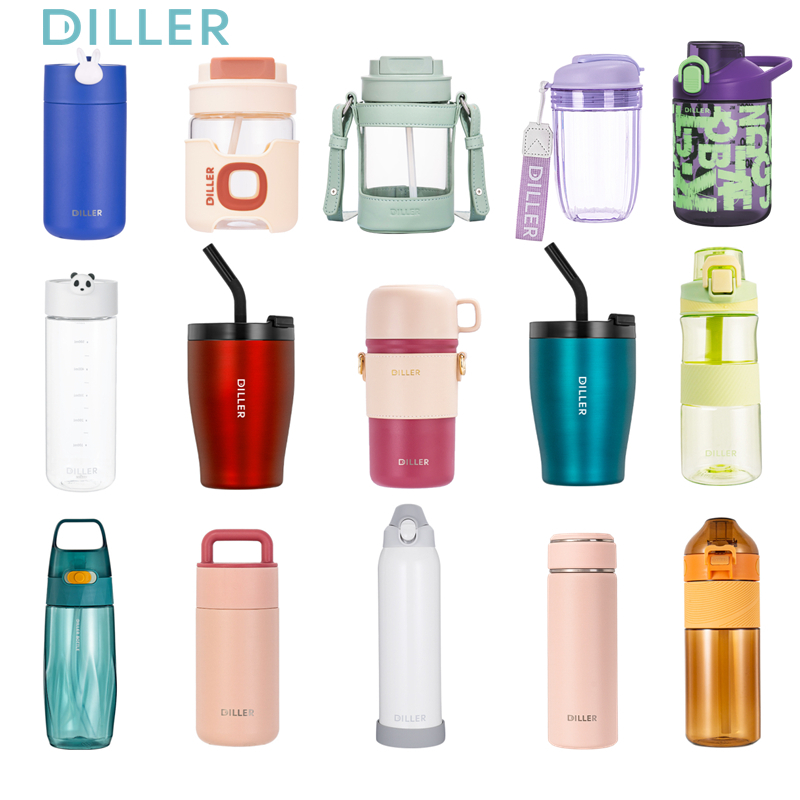 Cốc đựng nước giữ nhiệt Diller Bình nước bằng thép không gỉ Chai thể thao Botol Air ❈ ❈ Y03