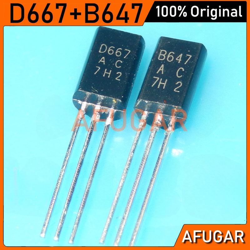 10 Cặp Thương Hiệu Chính Hãng (10 Chiếc B647 + 10 Chiếc D667) TO92L 2SB647 2SD667 TO-92L B647AC D667