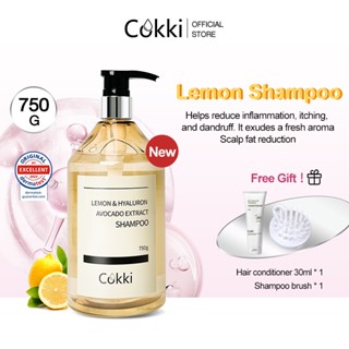 Cokki Tẩy tế bào chết  Dầu gội chống gàu mạnh mẽ 750ml ,Chống ngứa+Sửa chữa tóc bằng dầu xả chanh và giảm rụng tóc 300ml