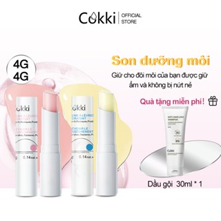 Cokki Nhập khẩu 4g Hydrating Moisturizing Lip Balm, một loại son dưỡng môi có chứa vitamin C và E giúp giữ ẩm môi hiệu quả và giúp phục hồi môi khô, nứt nẻ, bong tróc, tối và nhăn nheo.