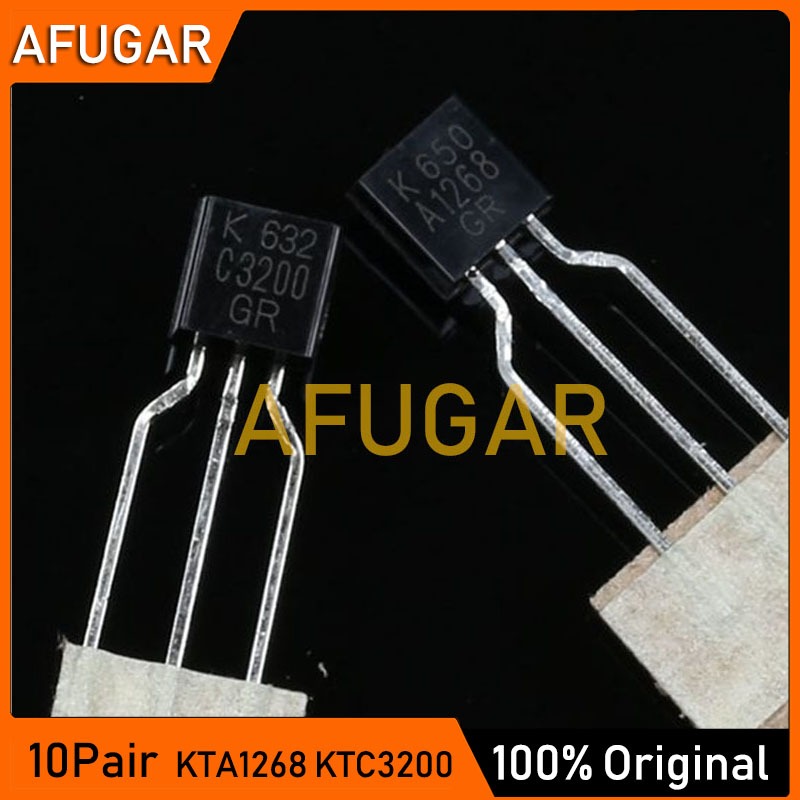 10 Cặp Chính Hãng (10 Chiếc A1268 + 10 Chiếc C3200) TO-92 KTA1268 KTC3200 GR 2SA1268 2SC3200 TO92 Tr