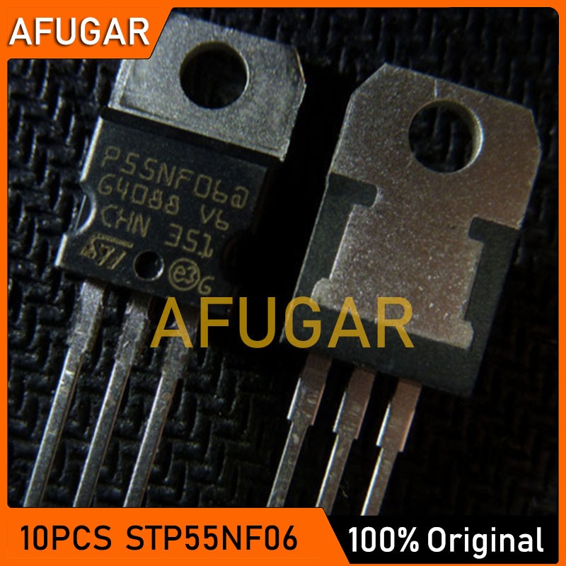 5 CÁI STP55NF06 TO-220 P55NF06 TO220 55NF06 60V / 50A N-Channel Power MOSFET Transistor mới nguyên b