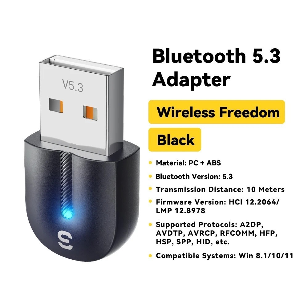 Essager USB Bluetooth Adapter Dongle Bluetooth 5.3 Cho PC Laptop Loa Thu Âm Thanh Chuột Không Dây Bàn Phím USB Phát
