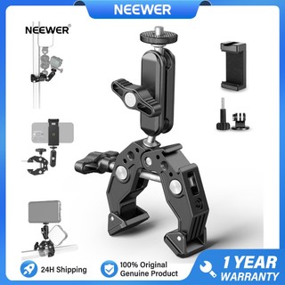  Neewer Siêu Kẹp Với 3 "Dual Ballhead Magic Arm Giày Lạnh 1   4" 3   8 "Chủ Đề Điện Thoại   Hành Động Camera Gắn Adapter Cho Bàn Chân Máy Ống Crossbar Gimbal Rods 