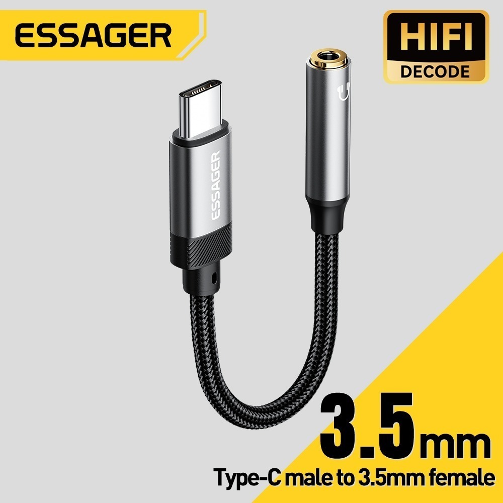 Essager Cáp Chuyển Đổi Âm Thanh 3.5 Mm USB C / L Sang 3.5 Giắc Cắm Tai Nghe AUX Adapter Cho Samsung Xiaomi IP12 / 13 / 14 | BigBuy360 - bigbuy360.vn