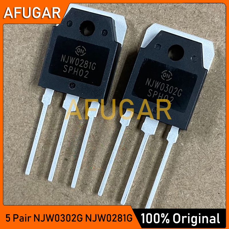 10 Chiếc 5 Cặp Original NJW0302G NJW0281G TO-3P (5 Cái NJW0302 + 5 Cái NJW0281) Ống ghép nối âm than