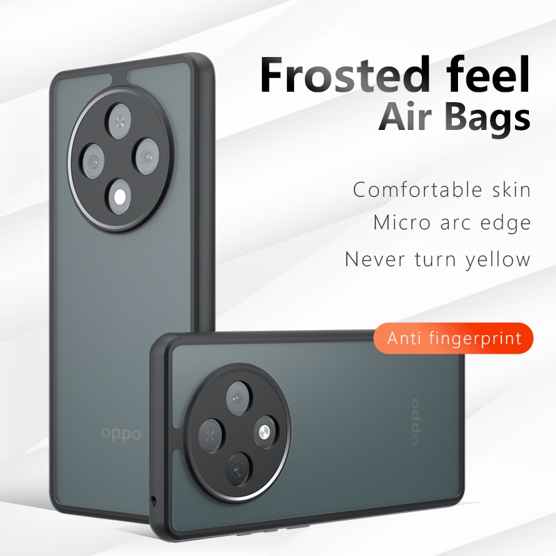 Ốp Lưng Cho Oppo A3 Pro A3Pro PJY110 Ốp Điện Thoại Sang Trọng Trong Suốt Mờ Túi Khí Bốn Góc Vỏ Chống