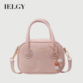  IELGY Phiên bản Hàn Quốc Có họa tiết Túi vuông nhỏ cầm tay Túi Bowling một vai thời trang 