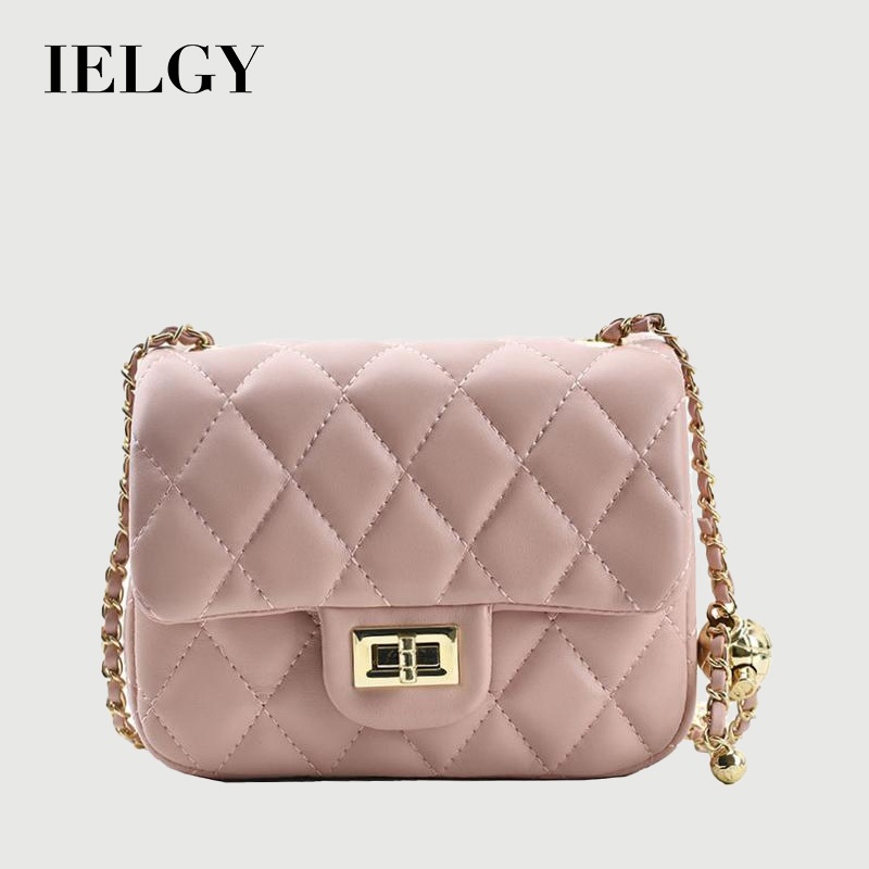 Túi đeo chéo dây chuyền hình thoi thời trang quả cầu vàng nhỏ IELGY dành cho nữ