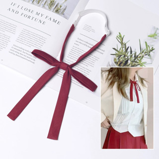Thắt nơ mới tay cầm dài nhỏ màu trơn phong cách đại học nơ