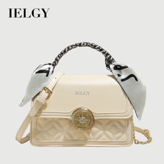  Túi đeo chéo và đeo vai hợp thời trang IELGY dành cho nữ Thiết kế lưới kim cương chất lượng cao Túi vuông nhỏ sang trọng với chi tiết khăn lụa và khóa từ tính xoay 