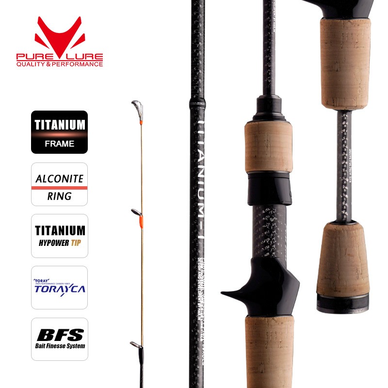 Purelure Titanium-T XUL BFS Rod 0.5-6g Mồi Trọng lượng 5FT 6FT Cá hồi Bass Quay Đúc Titan Hướng dẫn 