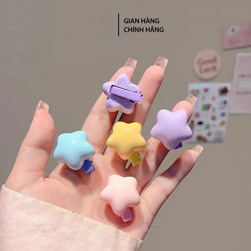 🍇Sweetybox🍇Kẹp Tóc Ngôi Sao Y2K, Kẹp Tóc Hàn Quốc Mái Đính Đá Mỏ Vịt Mini Nhiều Màu Xinh Cute đồ 1k free ship