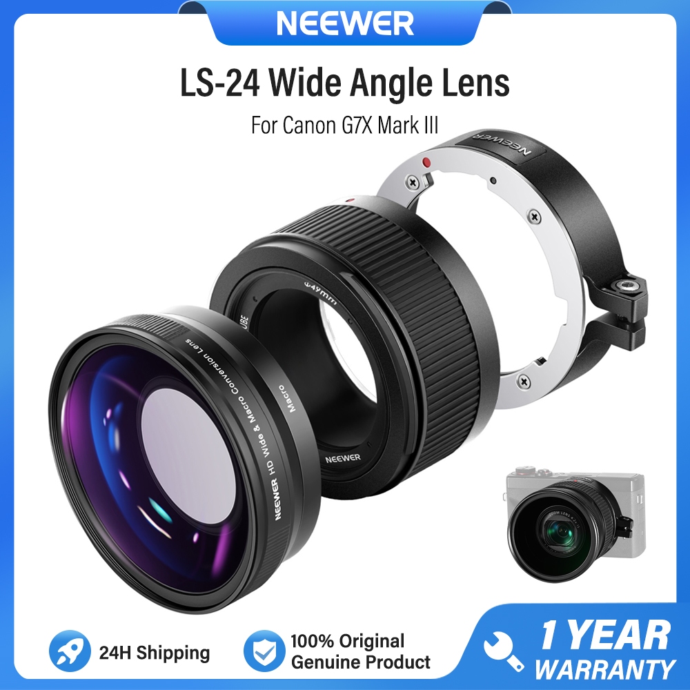 Bộ ống kính góc rộng NEEWER LS-24 Tương thích với máy ảnh Canon G7X Mark III