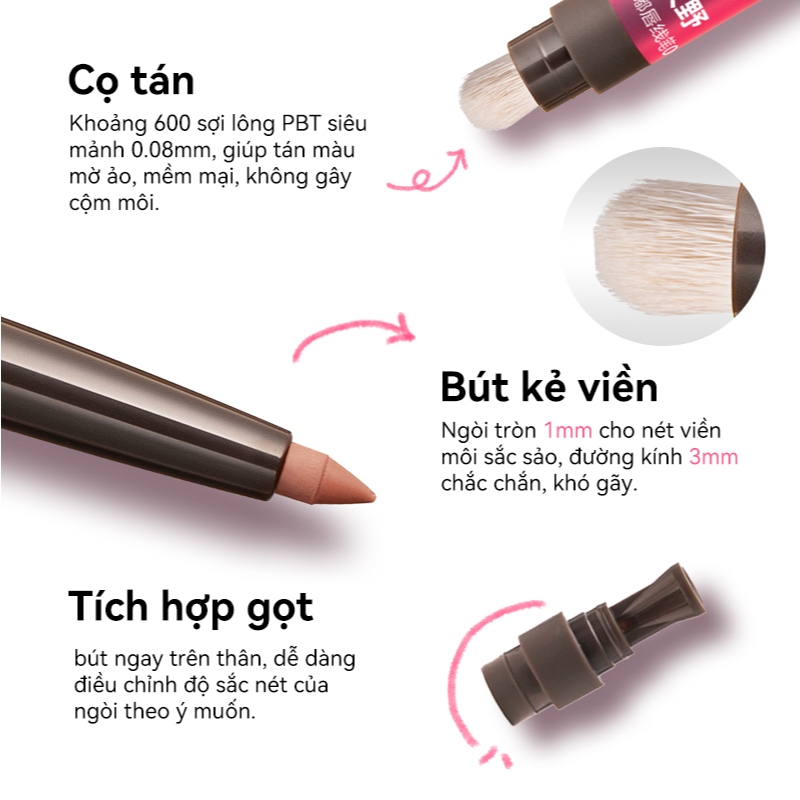 [MỚI] Bút Chì Kẻ Viền Môi PinkPunk 4 in 1 kẻ Bọng Mắt Mở Góc Mắt Tạo Khối Mũi Sáp Kết Cấu Căng Mọng 0.25g | BigBuy360 - bigbuy360.vn