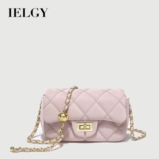 Ielgy Hồng Nhỏ Quả Bóng Vàng Kim Cương Dây Xích Túi Hợp Thời Trang Một Vai Đi Lại Túi Đeo Ngang