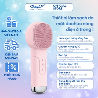 CkeyiN 6 trong 1 Máy Rửa Mặt Massage Tích Hợp Liệu Pháp Ánh Sáng và Nhiệt Multi-task Cleansing & Massaging Device MS004
