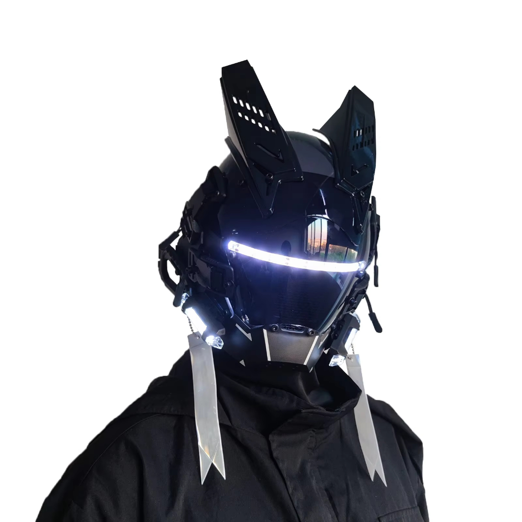 Mũ bảo hiểm mặt nạ CyberPunk, Mặt nạ Techwear, Mũ bảo hiểm công nghệ Cosplay Halloween, Mũ bảo hiểm 