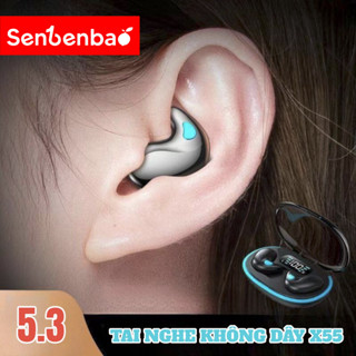 Senbenbao X55 TWS Tai Nghe Ngủ Tai Nghe Mini Không Dây Cho Công Sở Tai Nghe Bluetooth Tai Nghe Stereo Ẩn Tai Nghe Có Mic HD Gọi Chống Thấm Nước