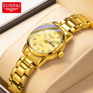  Đồng hồ nữ ZUNPAI Chính hãng Chống nước Dây thép Đeo tay Độc lạ Đẹp Đồng hồ nữ cơ kim Dây da 