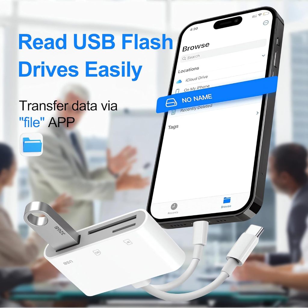Đầu đọc thẻ SD cho iPhone iPad Mac, Bộ chuyển đổi máy ảnh kỹ thuật số sang đầu nối kép iPhone Lightning & Type-c, Trình xem thẻ nhớ máy ảnh Trail với khe cắm SD / TF / USB 3 | BigBuy360 - bigbuy360.vn