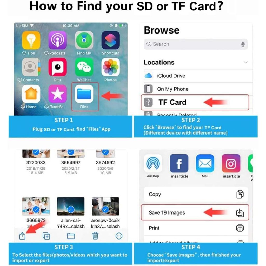 Đầu đọc thẻ SD cho iPhone iPad Mac, Bộ chuyển đổi máy ảnh kỹ thuật số sang đầu nối kép iPhone Lightning & Type-c, Trình xem thẻ nhớ máy ảnh Trail với khe cắm SD / TF / USB 3 | BigBuy360 - bigbuy360.vn