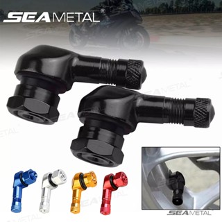  Bộ 2 Van Hợp Kim Nhôm SEAMETAL CNC Góc 90 Độ 90 Độ Không Ruột Cho Bánh Xe Mô Tô 