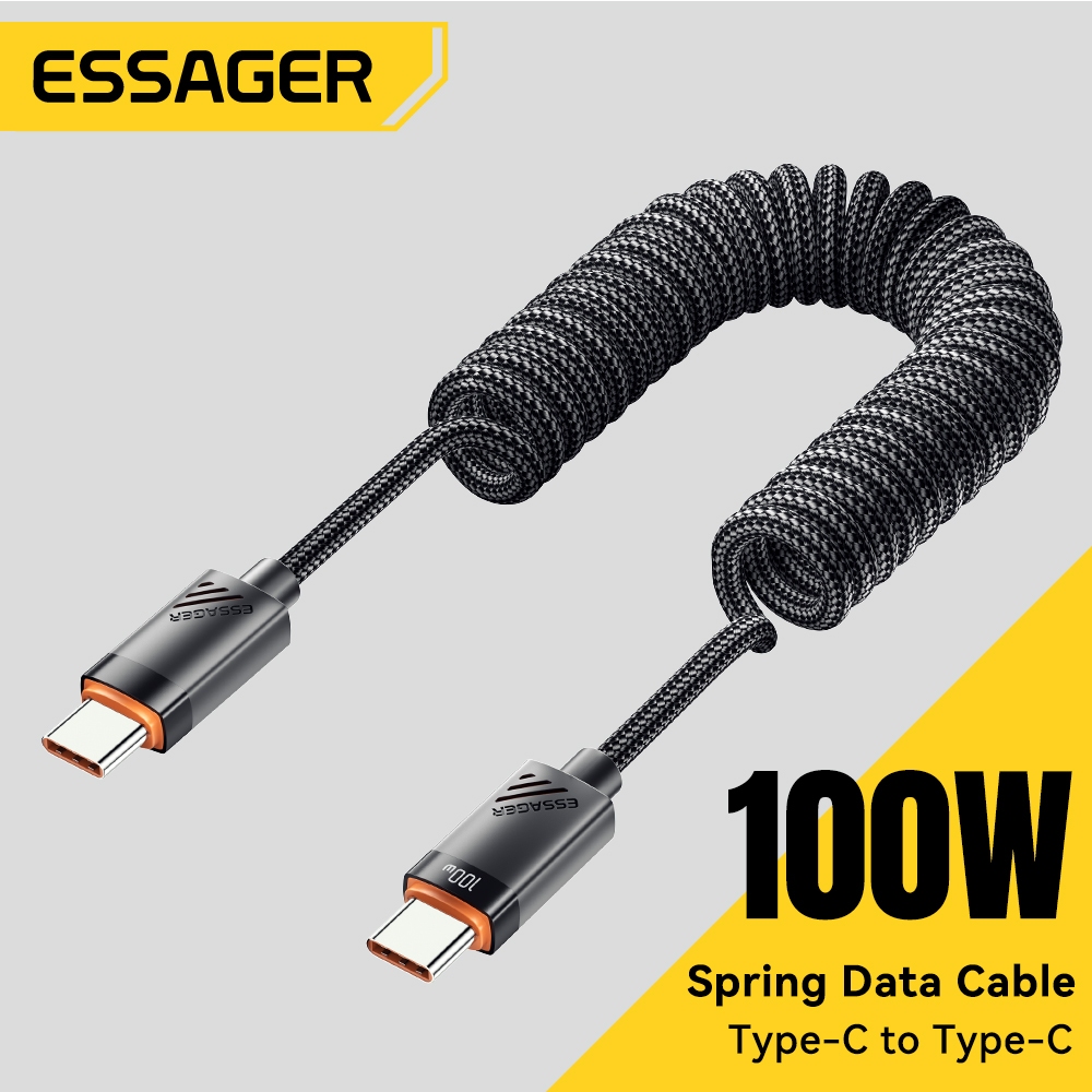 Cáp sạc ESSAGER Type C đến Type C hỗ trợ sạc nhanh 100W/60W an toàn, ổn định