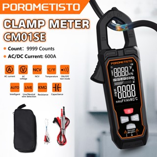 Porometisto CM01 Đồng hồ kẹp kỹ thuật số thông minh mới 9999 Đếm True RMS AC / DC Đồng hồ kẹp dòng điện Nhiệt độ Ohm Đồng hồ đo điện dung Ampe kế