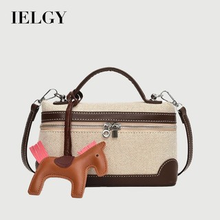 IELGY Canvas Màu Sắc Tương Phản Túi Hộp Di Động Cảm Giác Cao Cấp Người Nổi Tiếng Một Vai Vuông Nhỏ