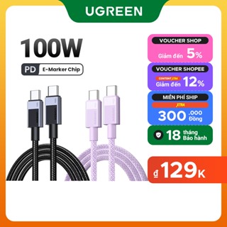 Cáp sạc nhanh UGREEN PD 100W Type C được nâng cấp Cáp dữ liệu Chip E-Marker USB 3.0 cho iPhone 16 iPhone 15, Samsung S24 Ultra, Điện thoại Xiaomi Android, iPad, Máy tính xách tay Mackbook Pro
