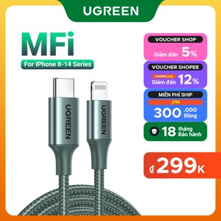 Cáp sạc nhanh UGREEN USB-C 20W 3A đạt chứng nhận MFI thích hợp cho iPhone 12 13 14 Plus 14 Pro Max iPad Pro Airpod Pro