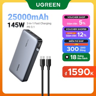 Ugreen 145W Power Bank 25000mAh 20000mAh Di Động PD Sạc Nhanh PowerBank Cho Laptop Notebook Xiaomi 13