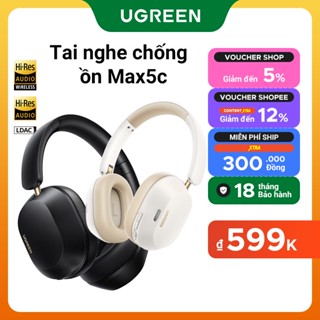 Tai nghe Bluetooth không dây UGREEN Max5c 43dB Hybrid Active Khử tiếng ồn Hi-Res LDAC 75H Tai nghe chụp tai âm thanh không gian
