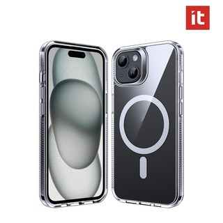   it  Ốp từ tính cho iPhone 11 12 13 Pro Max14 Plus 15 16 17 Pro Max PC trong suốt từ tính chống sốc trong suốt + TPU cho vỏ iPhone 13 