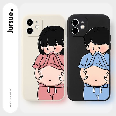 Ốp lưng Jursue nam nữ cặp đôi dễ thương đẹp hoạt hình độc lạ ngộ nghĩnh chống sốc chống bẩn mềm cho iPhone 17 16 15 14 13 12 11 PRO MAX SE 2020 X XR XS ip 8 7 Plus kute YH365