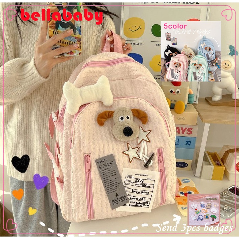 [Hàng có sẵn] Túi đi học phong cách mới Túi đi học xếp li Túi đi học ngôi sao Túi đi học lười biếng 