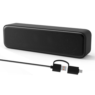 Loa máy tính để bàn Soundbar nhỏ Type-C có âm thanh chất lượng cao, âm thanh nổi, âm trầm nâng cao, loa máy tính xách tay, loa USB, loa PC cho Windows Mac Chrome OS