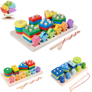 Đồ chơi Montessori Xếp chồng phân loại bằng gỗ & Trò chơi câu cá từ tính Đồ chơi 2 trong 1 Trẻ mới biết đi Bé trai Bé gái Nhận dạng màu sắc Xếp hình Xếp hình Xếp hình Xếp hình Đồ chơi mầm non Học tập Quà tặng giáo dục
