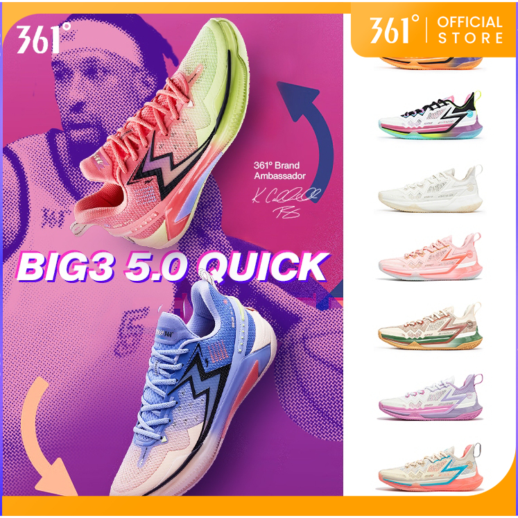 Giày bóng rổ nam nhanh 361 độ Big3 5.0 Đệm thoáng khí chống trượt 572421106