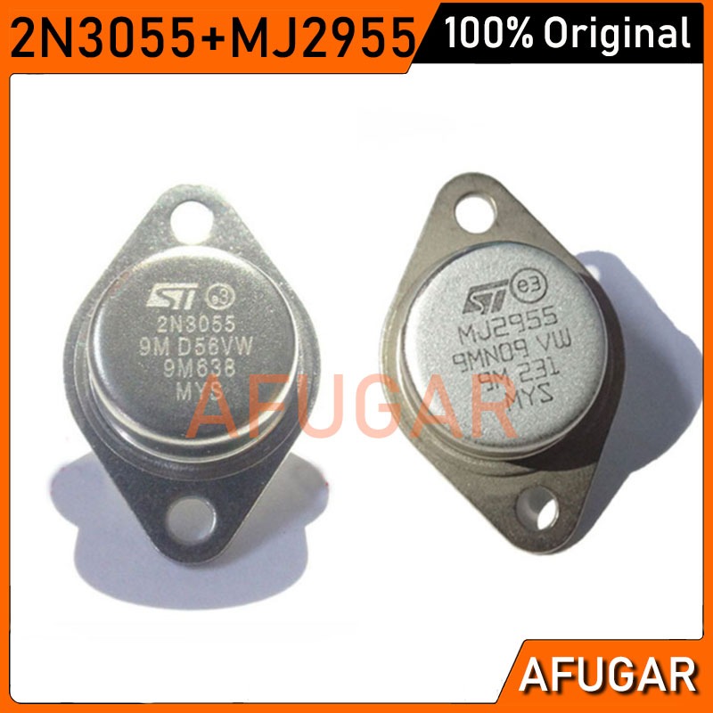 2 Chiếc Chính Hãng 2N3055 MJ2955 TO-3P Bộ khuếch đại công suất bóng bán dẫn công suất cao ống ghép n