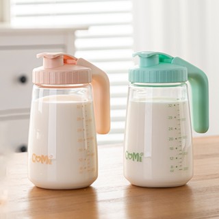  Tặng bàn chải vệ sinh ,Bình sữa mẹ 34oz Hộp đựng sữa mẹ tủ lạnh chịu nhiệt và chịu lạnh cần thiết cho con bú có vòng niêm phong Bình thủy tinh không rò rỉ có tay cầm và nắp Hồng Xanh lá cây 