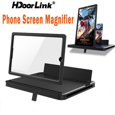 Bộ khuếch đại màn hình HdoorLink Kính lúp màn hình điện thoại Kính lúp Video HD 10 Inch Bộ khuếch đại điện thoại di động Gấp điện thoại để bàn đứng