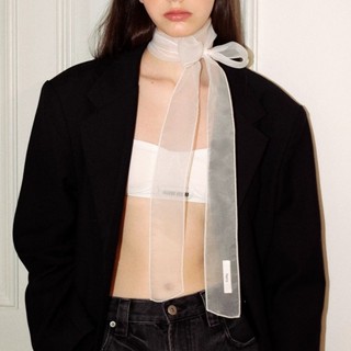 Khăn quàng cổ phối cảnh Hàn Quốc mới có cảm giác cao cấp ruy băng organza khăn quàng cổ thời trang đa chức năng dành cho nữ