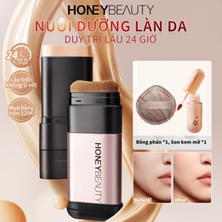 Kem Nền Dạng Thỏi, HONEY BEAUTY, 2 Trong 1 Bao Gồm Kem Nền Và Cọ, Lâu Trôi Trong 8 Giờ, Lớp Hoàn Thiện Lì Và Không Thấm Nước, 12.5g